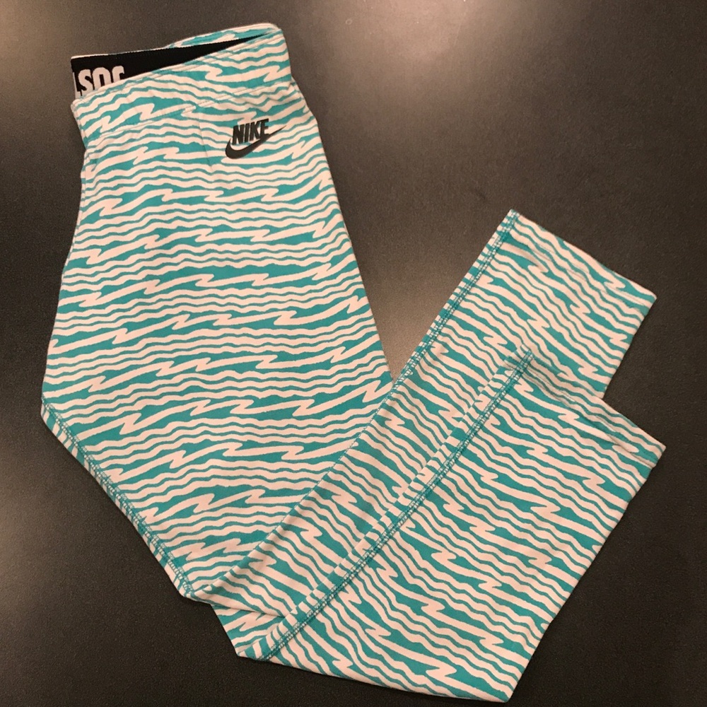 Nike Leggings - teal and white SIZE M